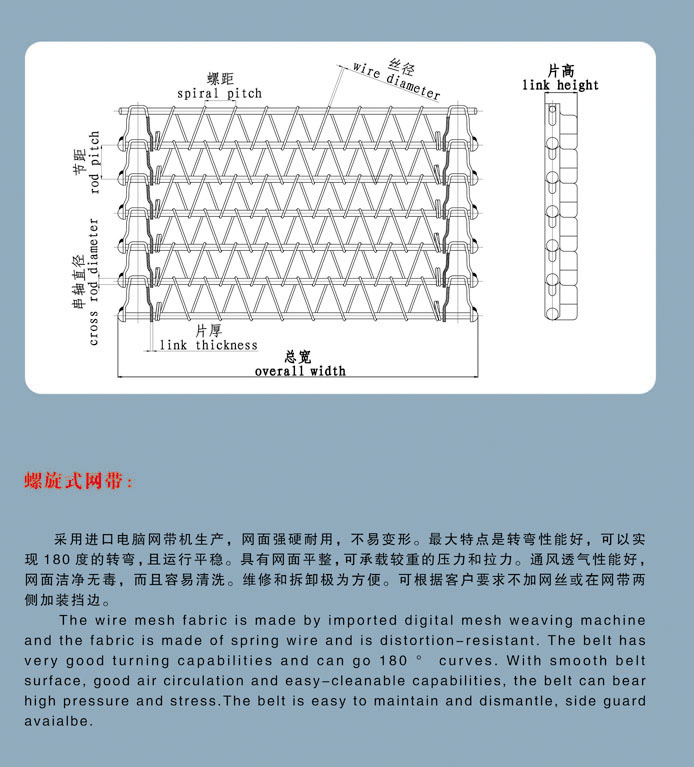 spiral conveyor belt